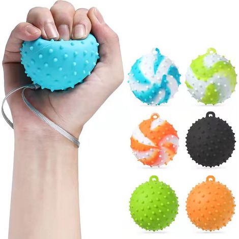 Balle anti-stress fitness - Grip ball massage pour exercices de main et décompression - Équipement sportif couleur aléatoire