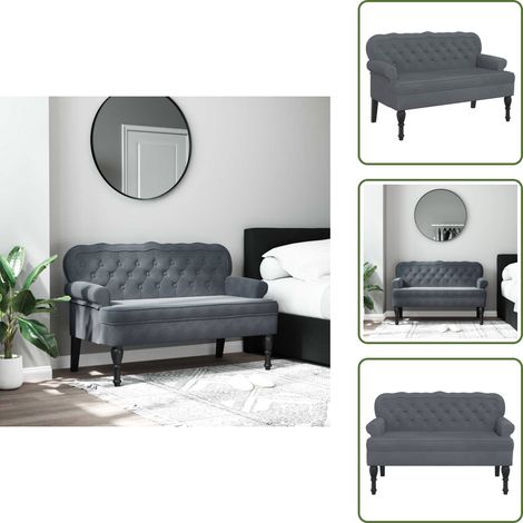 Banco de sala - vidaXL Banco con respaldo terciopelo gris oscuro 119,5x64,5x75 cm - Banco cómodo