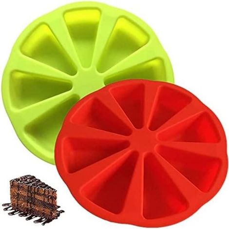 Lot de 2 moules à gâteau en silicone, coloris rouge et vert