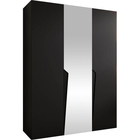 Armoire Hartford 609, Noir, 202x150x52cm, Portes d'armoire: Avec des charnières, Nombre d'étagères: 0 (1/5)