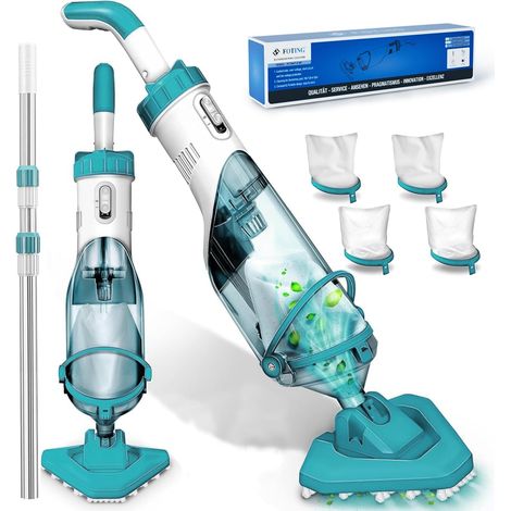 Aspirateur de Piscine 1.0 avec Batterie, autonomie jusqu'à 60 Minutes, aspirateur de Piscine avec Filtre, Tige télescopique, Aspiration jusqu'à 4200 l/h, Hors Sol (1/5)