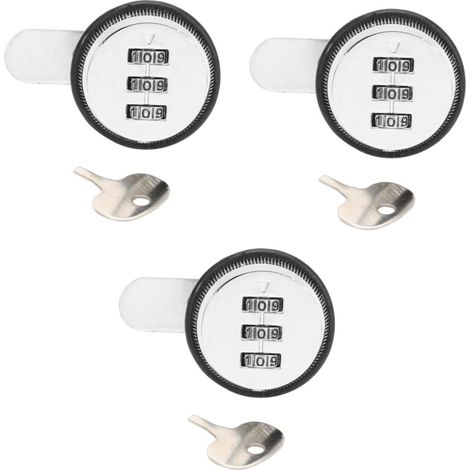 Serrure à combinaison numérique OSALADI 3 pièces pour armoires et casi (1/5)
