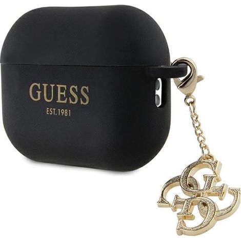 Custodia per AirPods Pro 2 Guess Liquid Silicone Glitter Charm Nero (1/3)