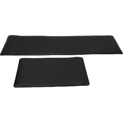 Tapis de sol rembourré en PVC antidérapant pour cuisine, confortable, facile à nettoyer, pour la maison, le bureau, l'évier, la buanderie, noir 44 x 75 x 1,2 cm et 44 x 150 x 1,2 cm.. (1/5)