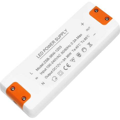 Transformateur 220V 12V LED 36W, Driver alimentation 12v 36w 3A  convertisseur 220v 12v, Convertisseur De Tension AC à DC Adaptateur Transfo Constante pour G4, GU5.3, MR11, MR16 (1/5)