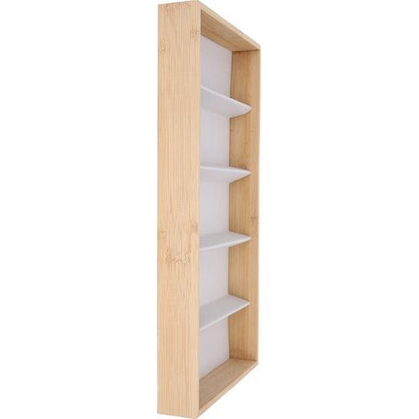 Étui en bois à 5 cases pour lunettes et bijoux - Boîte de rangement beige protectrice (1/5)