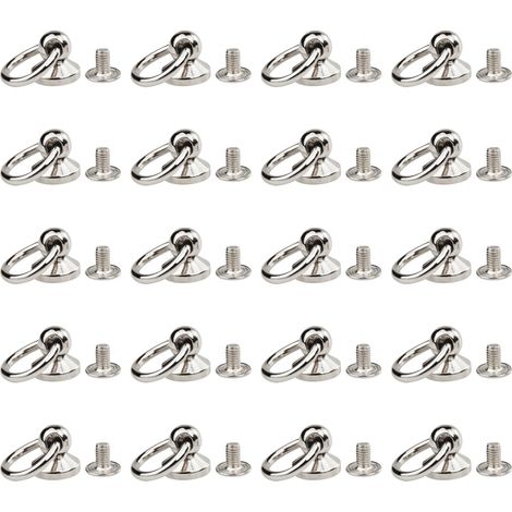 Lot de 20 rivets à joint torique, rivets clous en laiton à anneau de traction en D, clous avec capuchon ensemble de rivets en cuir, boucle, mamelon, clou, vis de montage pour sac à main, portefeuille (1/5)