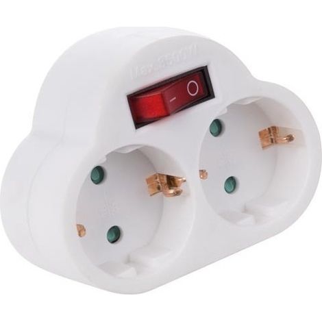 Multiprise avec interrupteur on/off - 2 prises