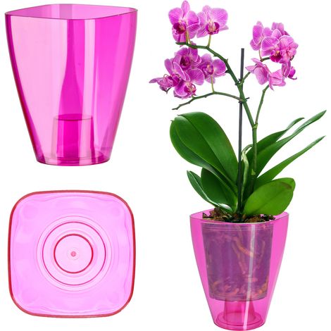 KADAX Maceta, Maceta de Margarita de Orquídea Simple y Delgada para Cocina y Sala de Estar (Diámetro 9 cm, Rectangular, Rosa) (1/5)