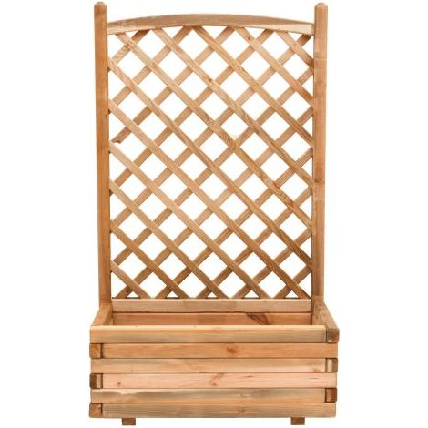 FIORIERA CON PANNELLO GRIGLATO LEGNO PINO IMPREGNATO IN AUTOCLAVE ARREDO ESTERNO (1/6)