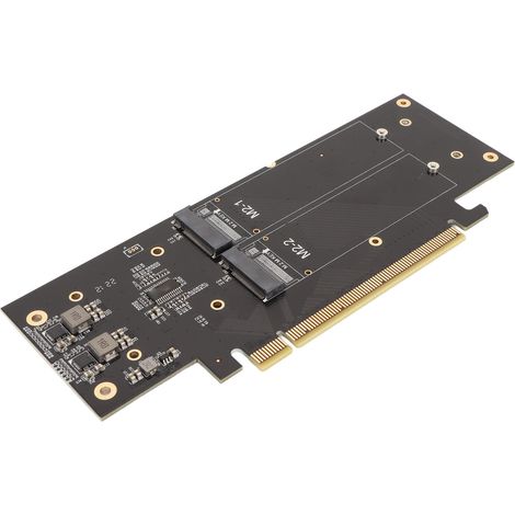 Adaptateur NVMe vers PCIe x16 pour 4 disques NVMe M.2 NVMe 2280, carte d'extension pour la collecte de données et le montage vidéo (1/5)