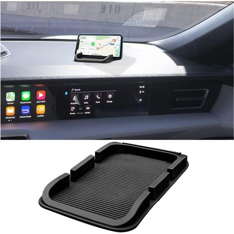 Tapis De Téléphone Antidérapant, Plateau De Tableau De Bord De Téléphone De Voiture, Tapis Antidérapant pour Tableau De Bord, Organiseur Multifonction 3 en 1 pour Tableau De Voiture Imperméable