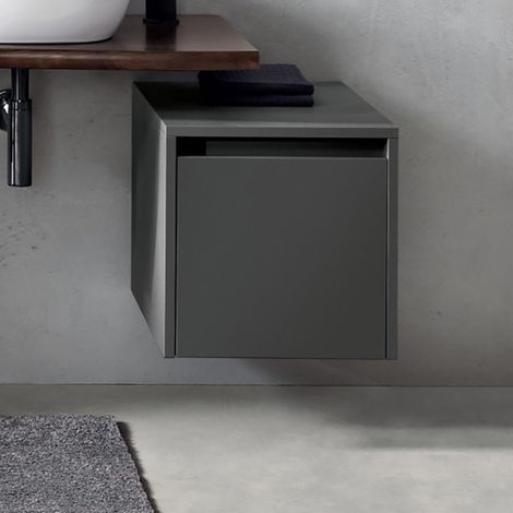 Mobile sospeso bagno 1 anta 40 cm in nobilitato PIAVE Antracite (1/2)