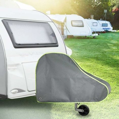 Housse de Timon remorques, Housse de Protection pour caravanes et remorques Attelage Universelle Couverture de remorquage Housse pour Tête d'attelage de Caravane Remorque - Gris (1/4)