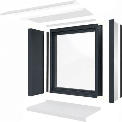 Habillage de tableau aluminium pour encadrement de fenêtre - Hauteur 1m - Profondeur 300mm - Couleur Gris anthracite RAL7016 - ALUHOME