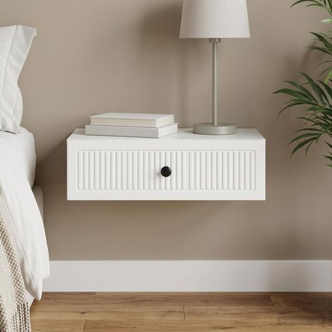 vidaXL Table d'appoint murale Blanc 59 x 34,5 x 17 cm