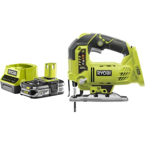 Confezione RYOBI Pendulum Jigsaw 18V OnePlus R18JS-0 - 1 Batteria 2.5Ah - 1 Caricatore rapido RC18120-125