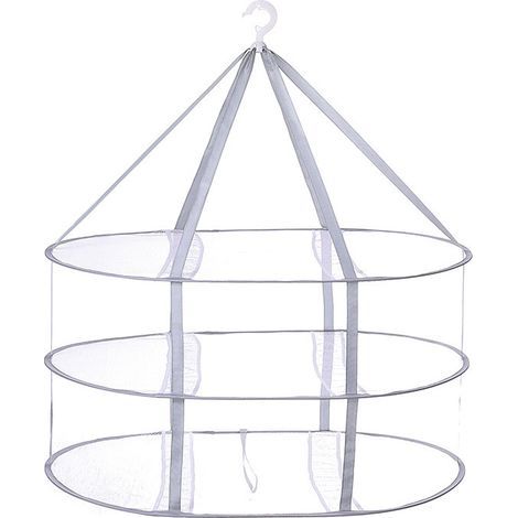 Filet de séchage pliable en maille avec 3 niveaux pour pull, délicat, maillot de bain, t-shirt, fruits secs, surface de séchage coupe-vent en maille avec bande de fixation robuste (1/5)