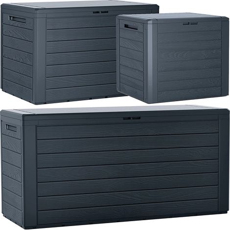 2 x 190L Multipurpose Outdoor Garden Furniture Storage Boxes