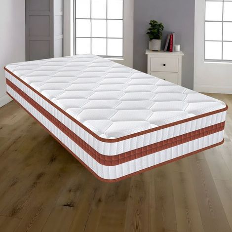 Matelas 90x190 cm, Épaisseur 26 cm, Matelas Hybride en Mousse à mémoire de Forme à Ressorts ensachés, Durable et Doux pour la Peau (1/5)