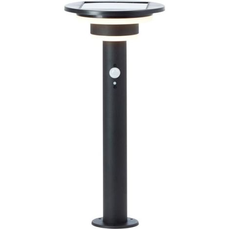 Borne extérieure - BRILLIANT - GARVINA - LED et solaire - Détecteur de mouvement - Acier inoxydable et plastique - 4 W - Noir (1/3)