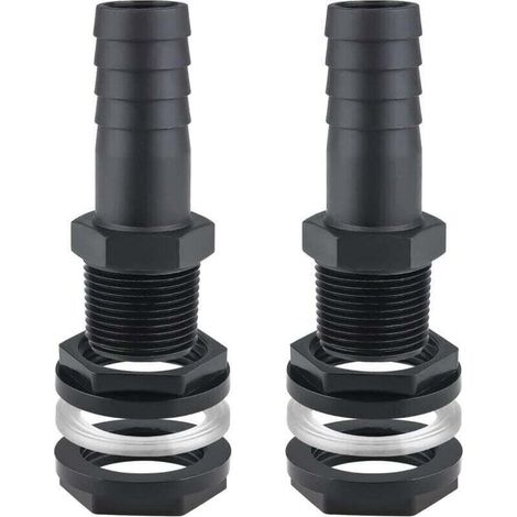 2PCS Trop Plein Cuve, 25mm Passe Paroi Cuve raccord Male Leakproof Hose pour Citernes Raccord Rcuprateur eau de Pluie de Pluie Passages Mit Joints (1/4)