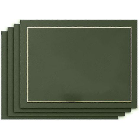4 sets de table en cuir lavables, imperméables, antidérapants et résistants à la chaleur, longueur 43largeur 30cm, verts. (1/4)