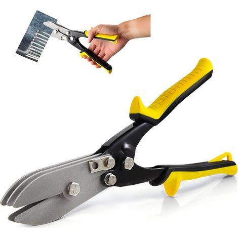 Outils en tôle à 5 lames. outil Hvac pour le conduit de travail de calibre 24-28 et le tuyau de poêle. outil de sertissage de conduit de capuchon d'extrémité du sertisseur de tôle 10-1/2 \" (1/5)