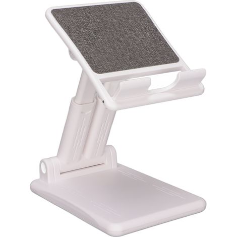 Support téléphone réglable en hauteur et angle, pliable, blanc, pour bureau, compatible tablette jusqu'à 12,9 pouces (1/5)