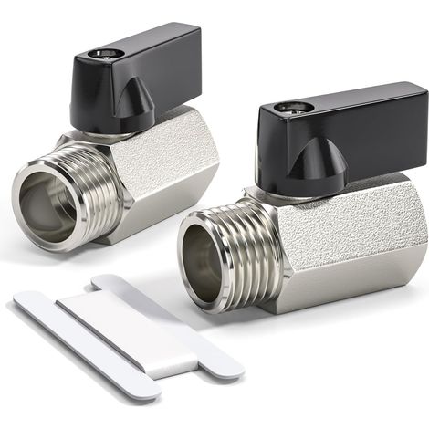 2 pièces 1/4 "BSP femelle x mâle nickelé laiton Mini vanne à boisseau sphérique (1/5)