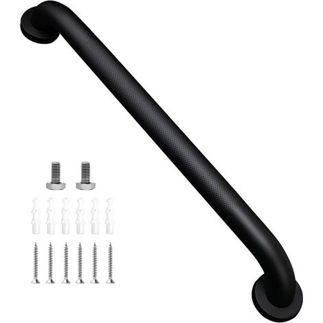 UlisemRampe de salle de bain en acier inoxydable 304, convient pour baignoire et escalier, noir mat, 50 cm (1/4)