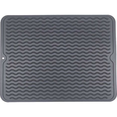 Tapis d'égouttage de cuisine, tapis d'égouttage de vaisselle, tapis de séchage en silicone écologique, résistant à la chaleur, antidérapant et lavable au lave-vaisselle, 40 x 30 cm (1/5)