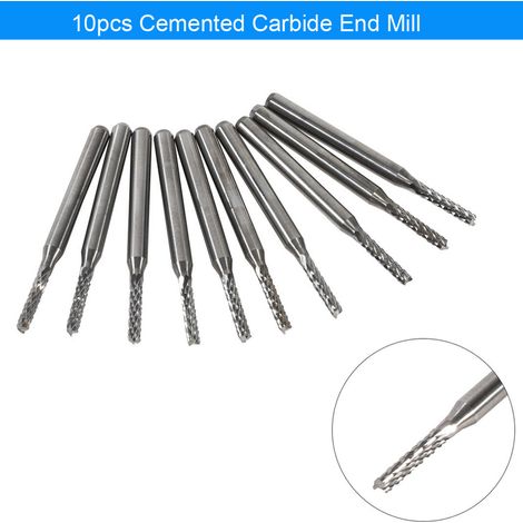 10 Stück 2 mm Hartmetall-Schaftfräser Gravier- und Schnitzbohrer SMT/CNC/PCB-Fräser (1/5)