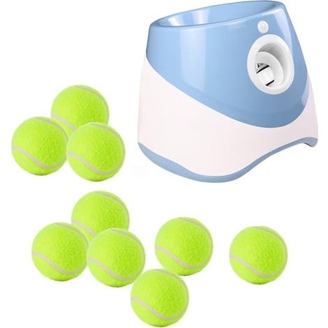 Lanceur de balles automatique pour chien avec 3/6/9 balles, machine résistante pour chiens de petite et moyenne taille, bleu (1/5)