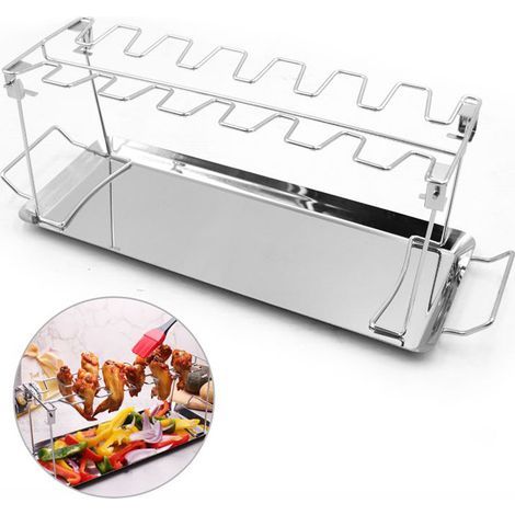 Support pour ailes de poulet - Support pour poulet pour barbecue et four - Acier inoxydable - Accessoires pour barbecue Kamado (1/5)