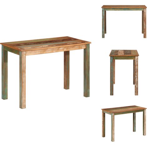 Table de salle à manger 110x55x76cm Bois massif de récupération - Table À Manger - Tables À Manger - Table - Table De Cuisine (1/5)