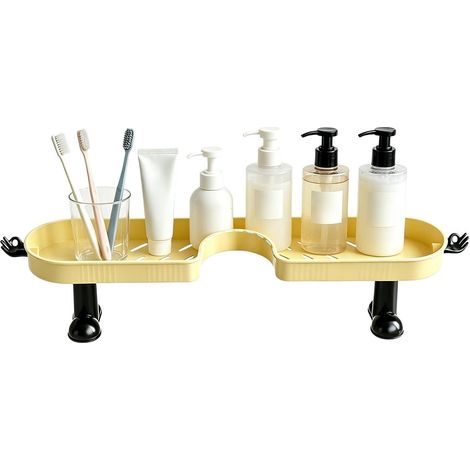 Étagère Salle De Bain Au-Dessus Du Lavabo Égouttoir séchant en forme de U Avec Crochet Organisateur D'Évier De Cuisine Étanche Pour Éponge Brosse À Dents Rasoir Bijoux (1/5)