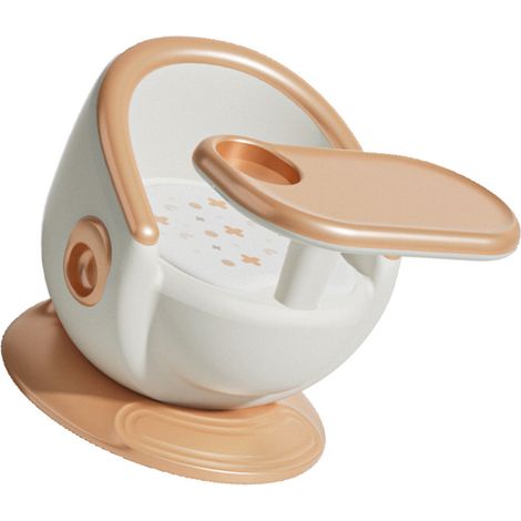 Chaise haute multifonctionnelle pour bébé avec plateau amovible, couleur or. (1/4)