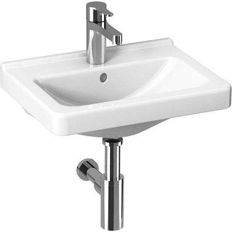 Jika Cubito - Lavamani 450x340 cm, con troppopieno e foro per miscelatore, bianco H8114220001041 (1/3)