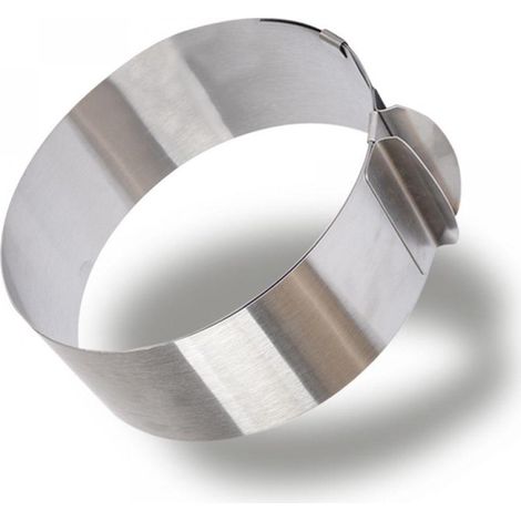 Cercle à gâteau réglable en acier inoxydable - 16–30 cm - 8,5 cm de hauteur - 1 pièce - Argent (1/5)