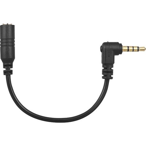 Docooler EY-S04 3,5 mm 3-poliger TRS-Buchse auf 4-poligen TRRS-Stecker 90 Grad rechtwinkliger Mikrofonadapter (1/5)