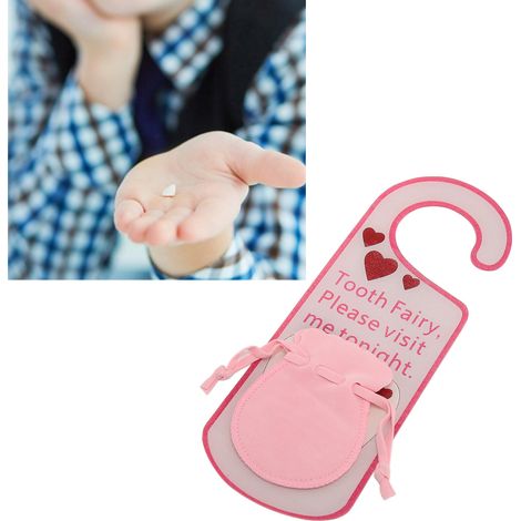 Porte-manteau en acrylique rose pour la fée des dents, support de rangement pour dents d'enfant (1/5)