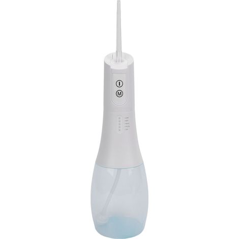 Hydropulseur dentaire étanche IPX7, réservoir extensible de 400 ml, pression de 130 psi, 5 modes de nettoyage des dents, 5 embouts de rechange inclus, blanc (1/5)