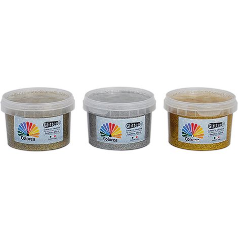 GLITTER PRISMATICI PER DECORAZIONI ml.250 - color argento/oro - COLOREA
