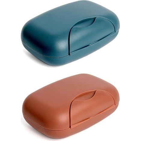Boite Savon Voyage, 2Pcs Porte Savon avec Couvercle, pour Maison,Camping et Voyage (1/5)