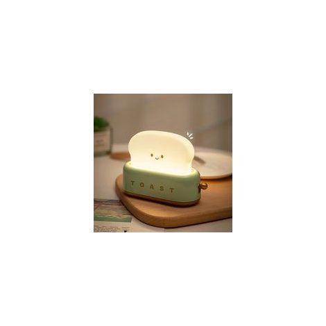 Nachtlicht für Kinder, Toaster-Nachtlicht fürs Kinderzimmer, USB-wiederaufladbare Nachttischlampe, warmweiß, dimmbar mit Timer für die Schlafzimmerdekoration - Green-Crezuo