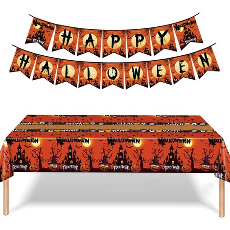 Halloween-Tischdecke, „Happy Halloween“-Banner, Halloween (1/4)