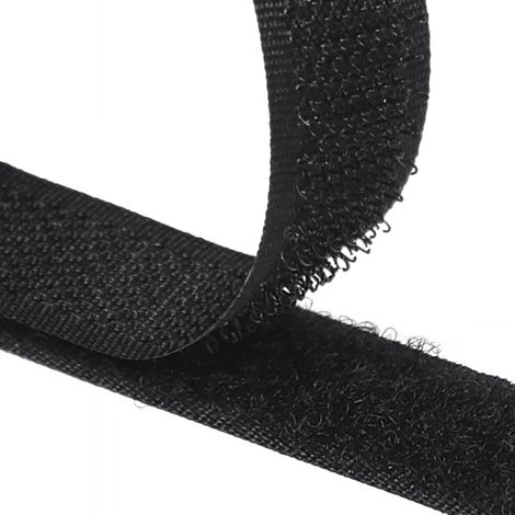 1 Kit Bande Scratch 5m x 16mm Noir, Adhésif Extra Fort Nylon, Pour Couture Vêtements Chaussures