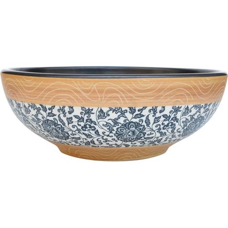 vidaXL Multicolor Waschbecken zum Aufstellen rund Φ41x14 cm Keramik