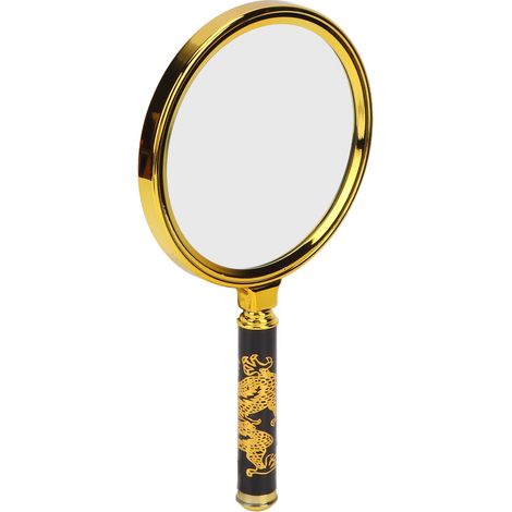 Poignée luxueuse en or à motif de dragon, loupe grossissante x10 pour faciliter la lecture aux personnes âgées. (1/5)